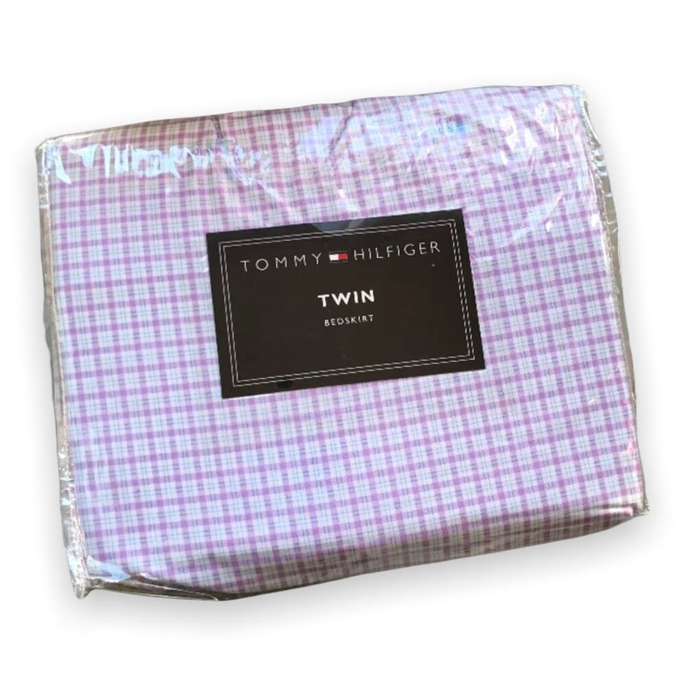 Tommy Hilfiger Lavender Blues Twin Bedskirt NEW‎ in Package Plaid